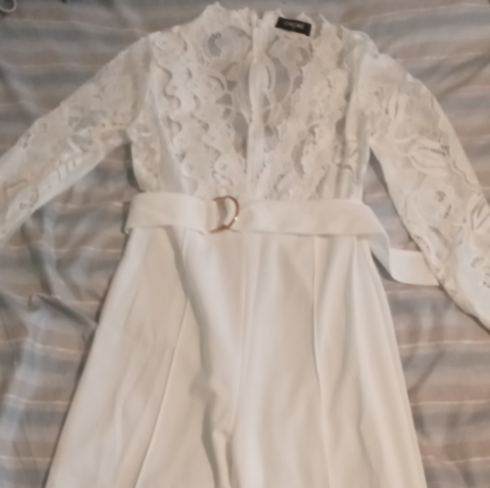 Pantsuit long sleeve lace top